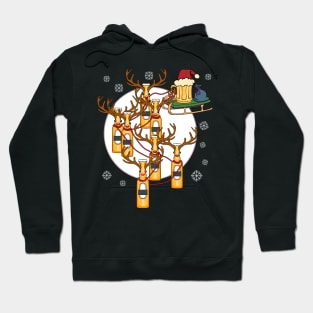 Reinbeer Christmas Santa Claus Reindeer Beer Hoodie